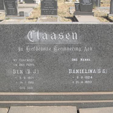 CLAASEN B.J. 1921-1981 &amp; S.C. 1924-1993