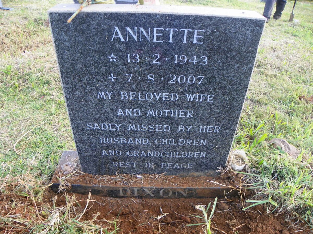 DIXON Annette 1943-2007