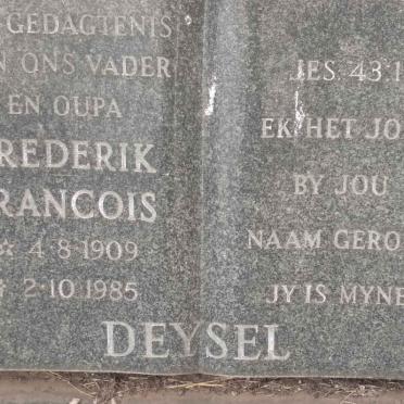 DEYSEL Frederik Francois 1909-1985