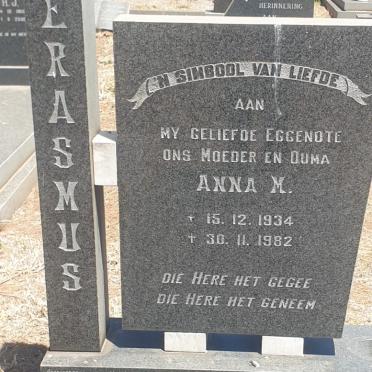 ERASMUS Anna M. 1934-1982