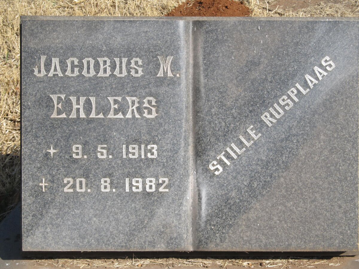 EHLERS Jacobus M. 1913-1982 &amp; Alida J.S. 1920-1995