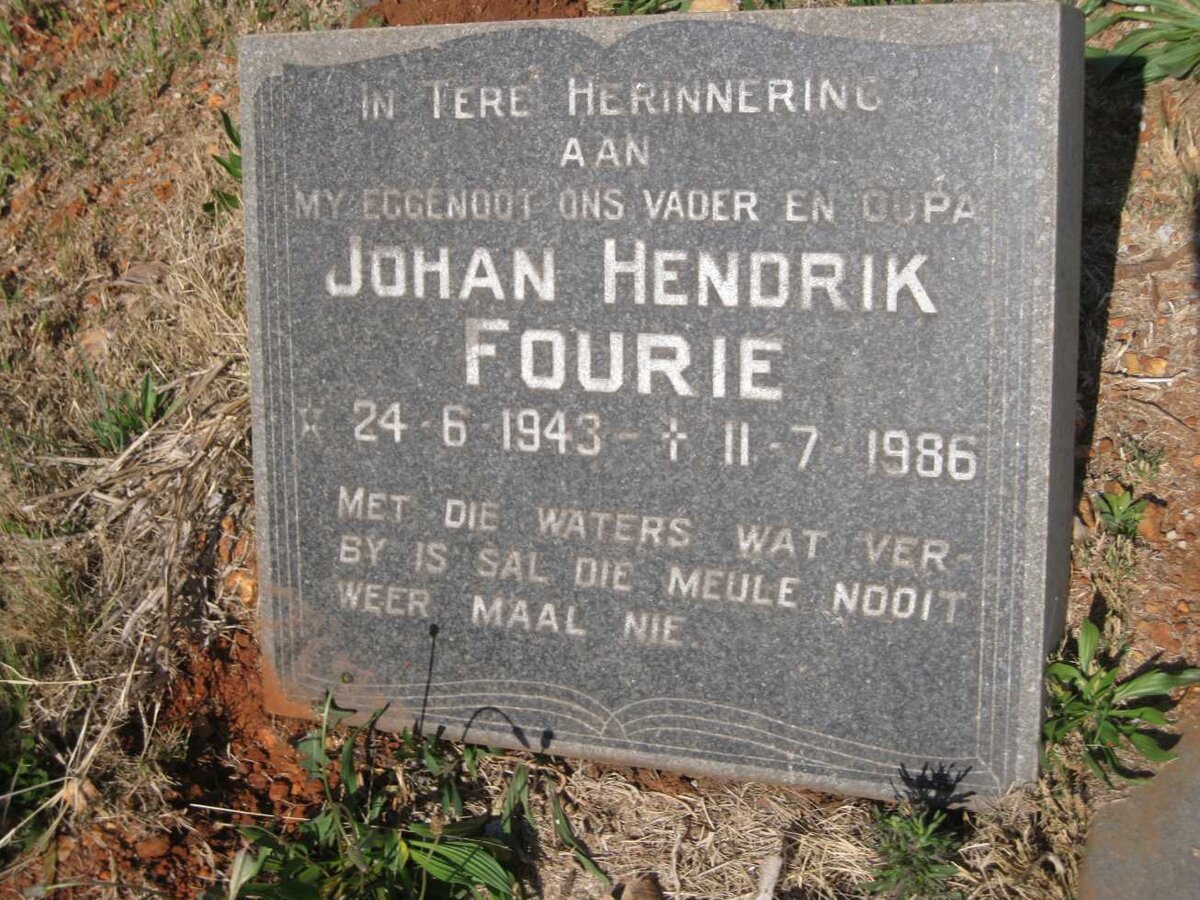 FOURIE Johan Hendrik 1943-1986