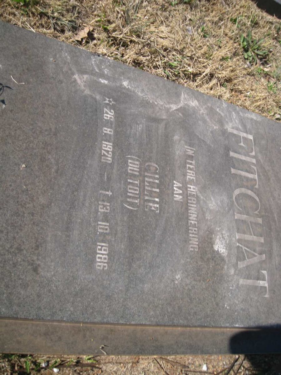 FITCHAT Cillie nee DU TOIT 1920-1986