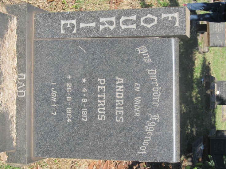 FOURIE Andries Petrus 1917-1964