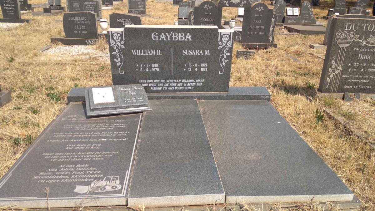GAYBBA William R. 1919-1978 &amp; Susara M. 1921-1978