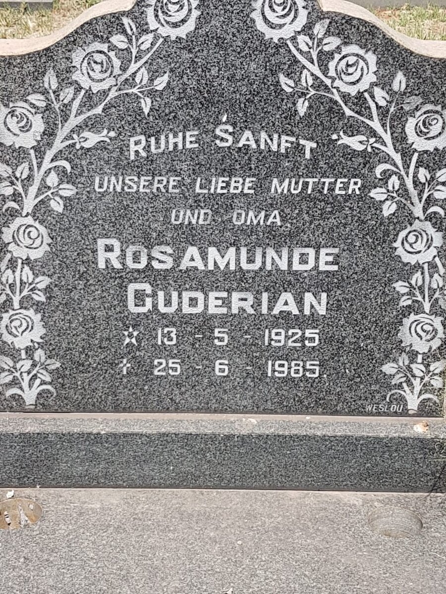 GUDERIAN Rosamunde 1925-1985