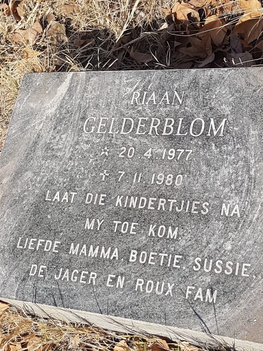 GELDERBLOM Riaan 1977-1980