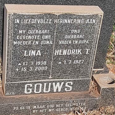 GOUWS Hendrik T. 1927- & Lina 1930-2000 