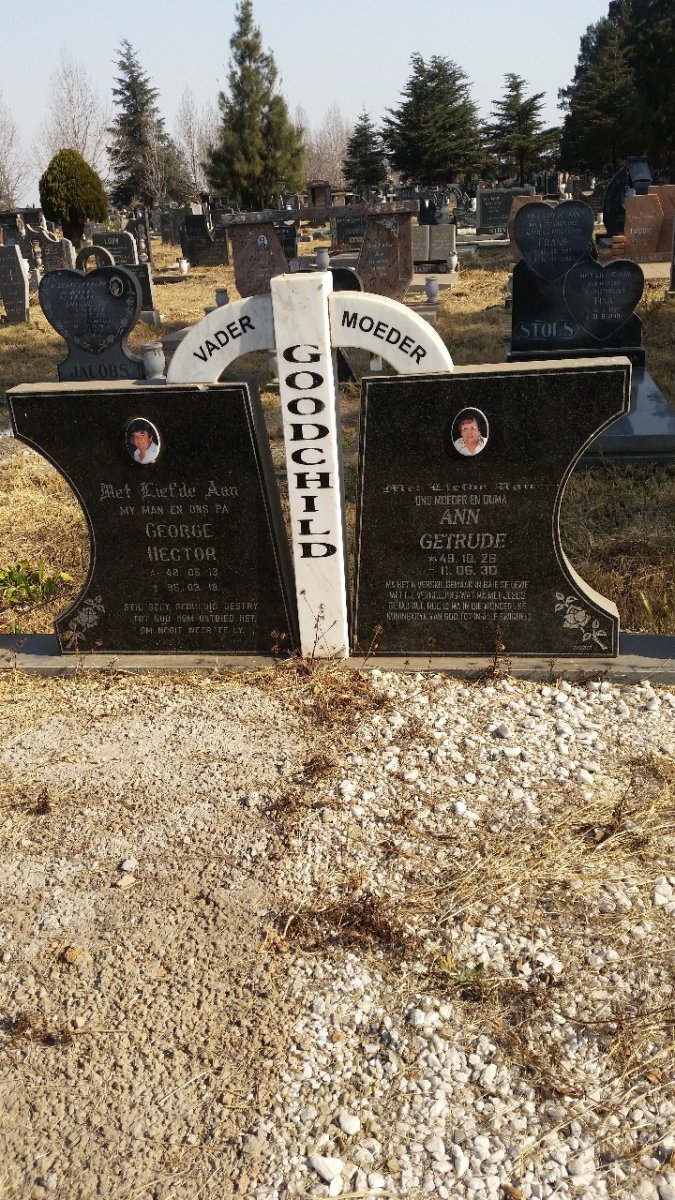 GOODCHILD George Hector 1948-1995 &amp; Ann Gertrude 1949-2011