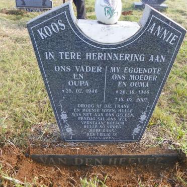HEEVER Koos, van den 1946- &amp; Annie 1946-2007