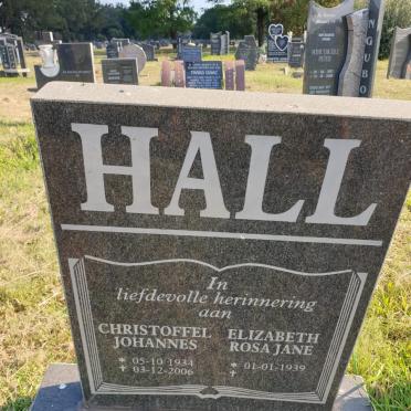 HALL Christoffel Johannes 1934-2006 &amp; Elizabeth Rosa Jane 1939-