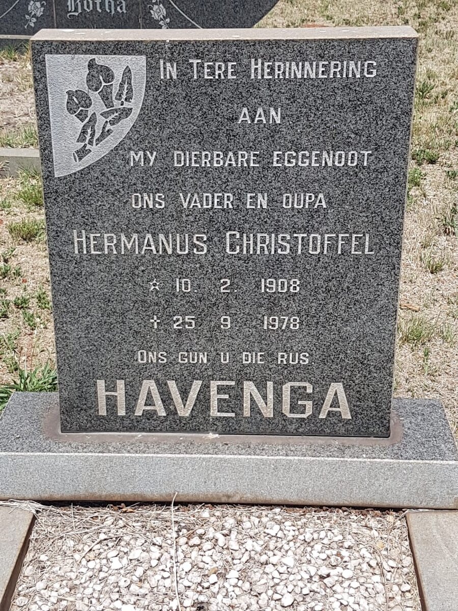HAVENGA Hermanus Christoffel 1908-1978