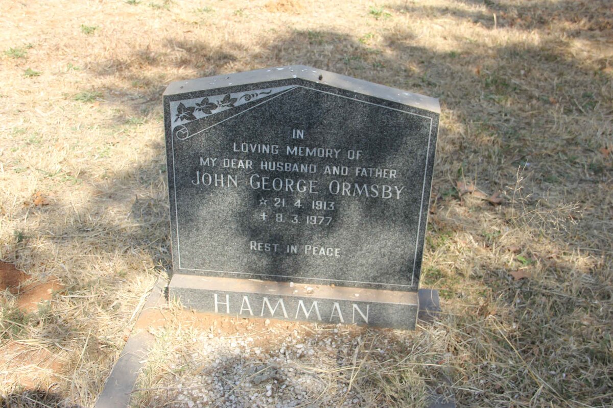 HAMMAN John George Ormsby 1913-1977