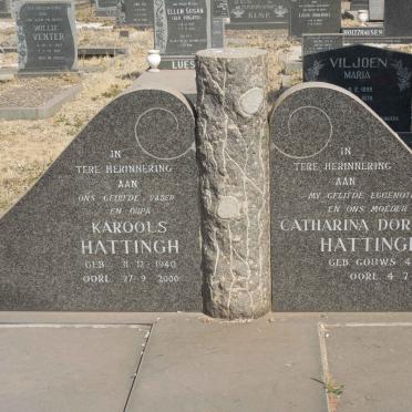 HATTINGH Karools 1940-2000 &amp; Catharina Dorothea GOUWS 1944-1979