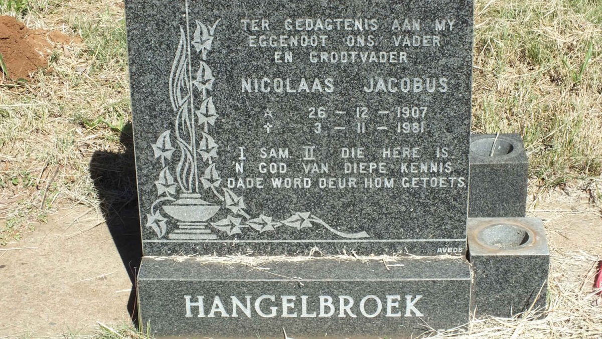 HANGELBROEK Nicolaas Jacobus 1907-1981