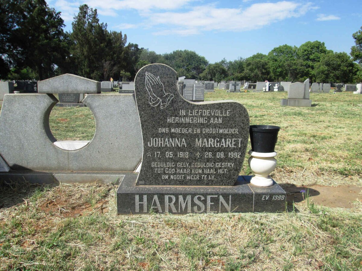 HARMSEN Johanna Margaret 1918-1992