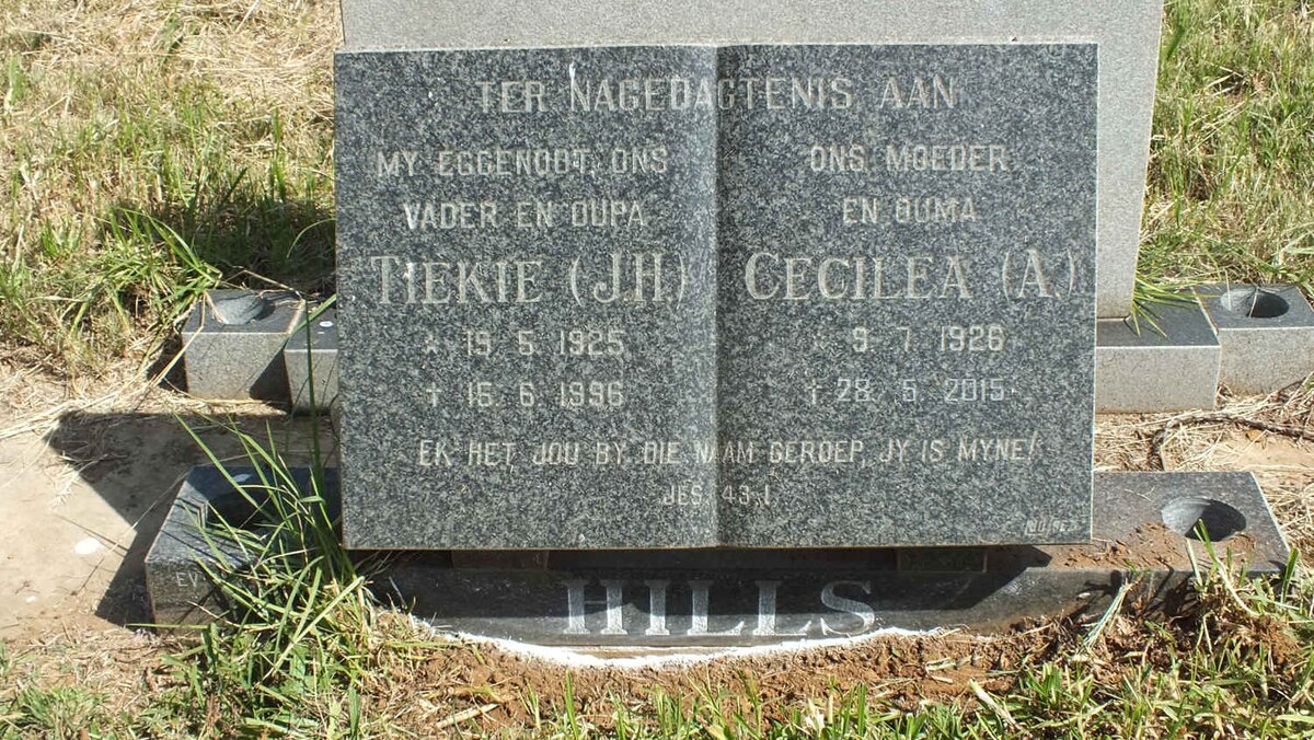 HILLS J.H. 1925-1996 &amp; A. 1926-2015