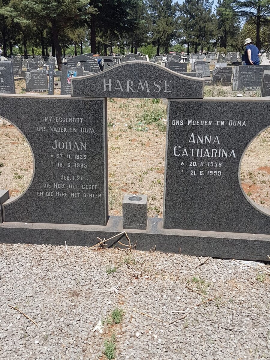 HARMSE Johan 1935-1985 &amp; Anna Catharina 1939-1999