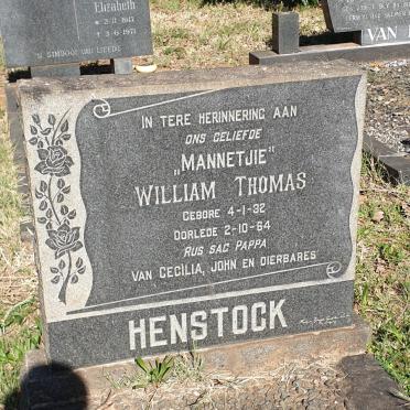 HENSTOCK William Thomas 1932-1964