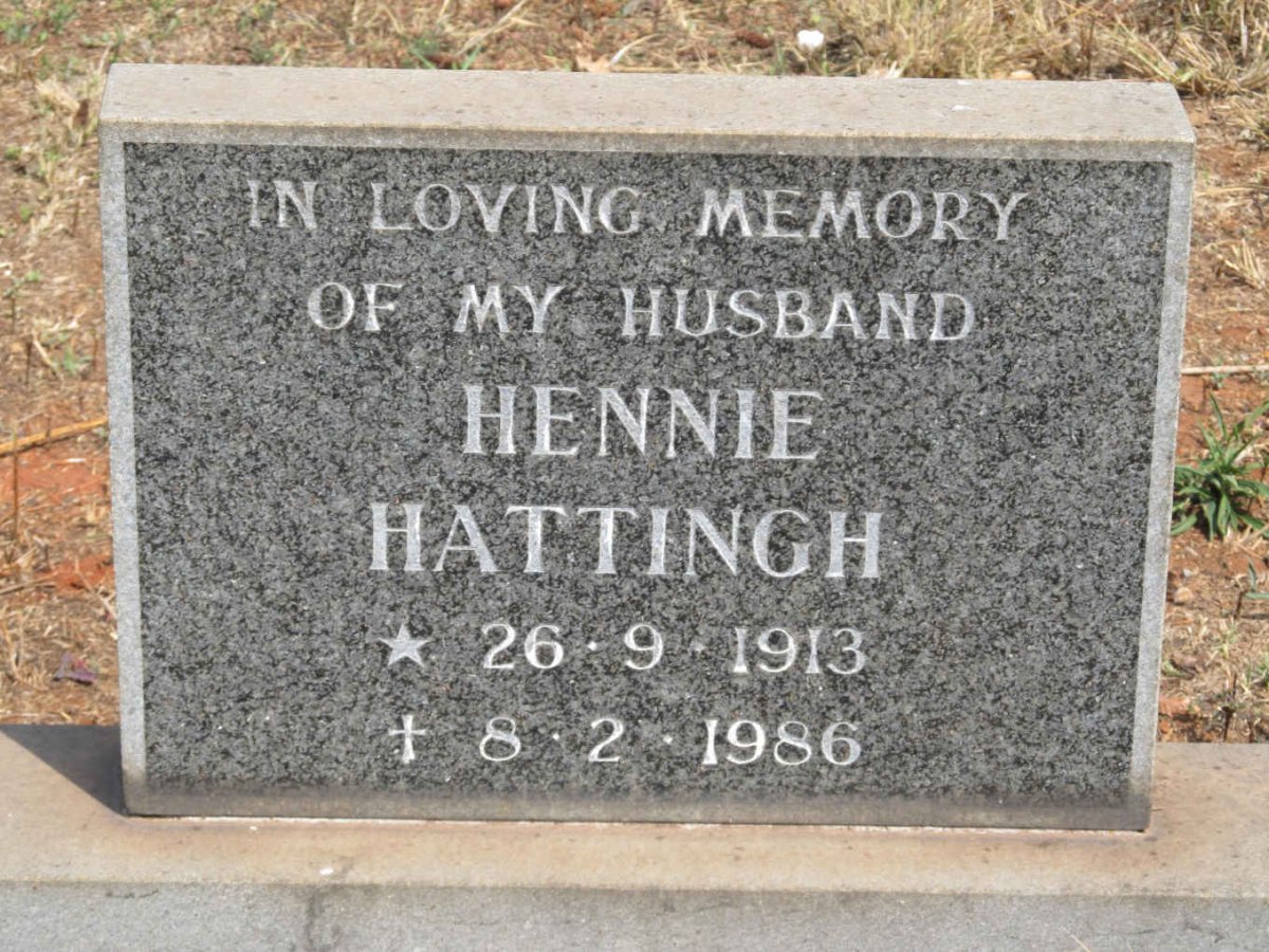 HATTINGH Hennie 1913-1986