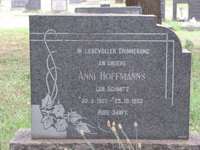 HOFFMANNS Anni nee SCHMITZ 1927-1953