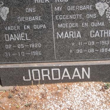 JORDAAN Daniel 1920-1986 &amp; Maria Cathrine 1913-1984