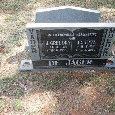 JAGER J.J. Gregory, de 1904-1992 &amp; J.A. Etta 1912-2004