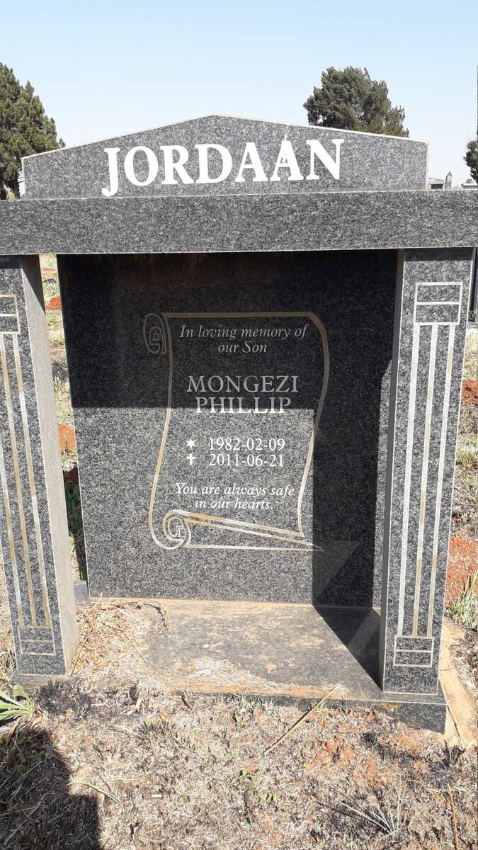 JORDAAN Mongezi Phillip 1982-2011