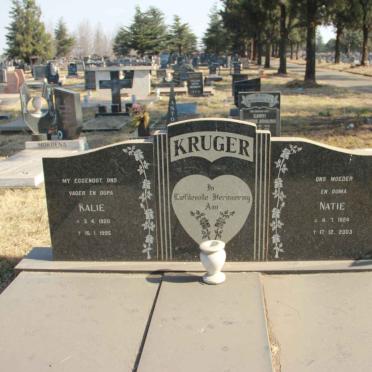 KRUGER Kalie 1920-1995 &amp; Natie 1924-2003
