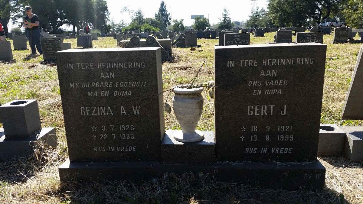 KOK Gert J. 1921-1999 &amp; Gezina A.W. 1926-1983