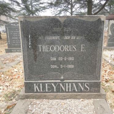 KLEYNHANS Theodorus E. 1910-1966