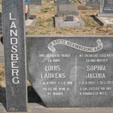 LANDSBERG Louis Lourens 1927-1991 &amp; Sophia Jacoba 1923-1975
