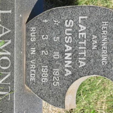 LAMONT Laetitia Susanna 1925-1986