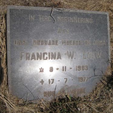 LOUW Francina W. 1903-1977