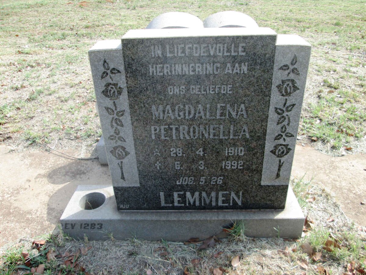 LEMMEN Magdalena Petronella 1910-1992