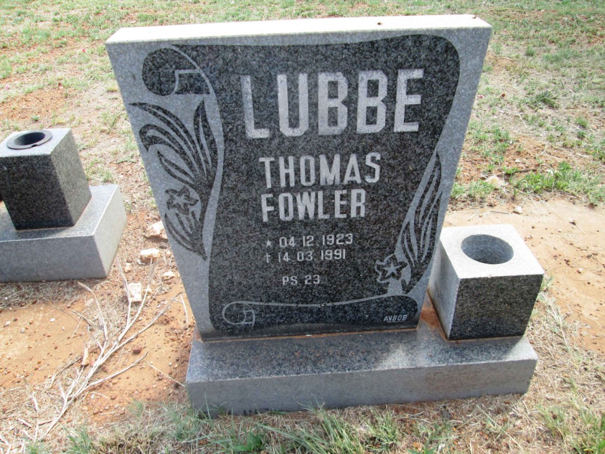 LUBBE Thomas Fowler 1923-1991