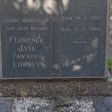 LOWREY Florence Jane 1882-1964