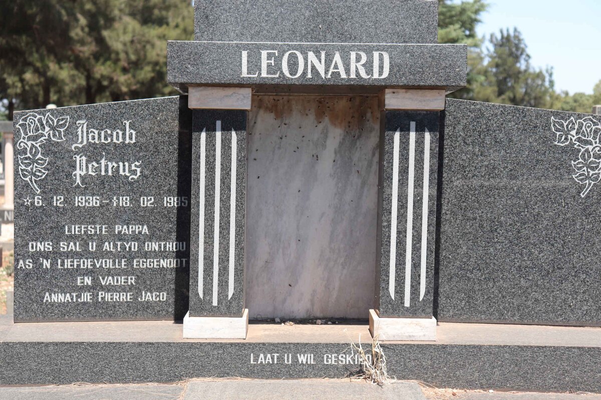 LEONARD Jacob Petrus 1936-1985