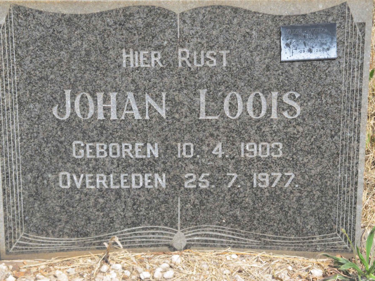LOOIS Johan 1903-1977 &amp; Tienie Jentiena 1908-2000