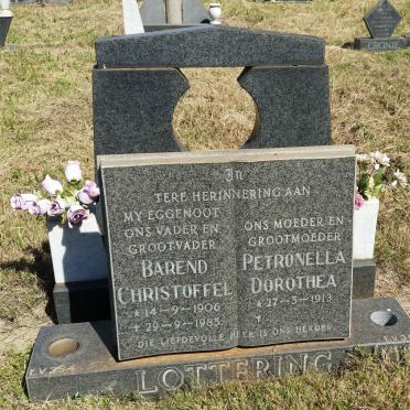 LOTTERING Barend Christoffel 1906-1985 &amp; Petronella Dorothea 1913-