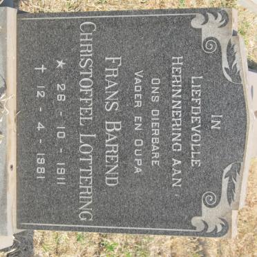 LOTTERING Frans Barend Christoffel 1911-1981