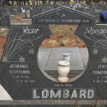 LOMBARD Hermanus Stephanus 1914-1984 &amp; Gertruida Fransina Alida 1919-2010