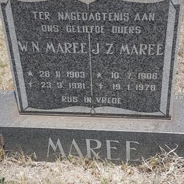 MAREE W.N. 1903-1981 &amp; J.Z. 1906-1978