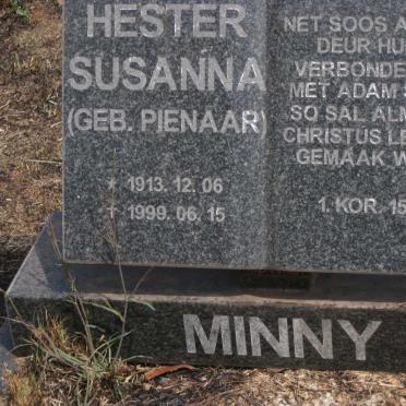 MINNY Hester Susanna nee PIENAAR 1913-1999