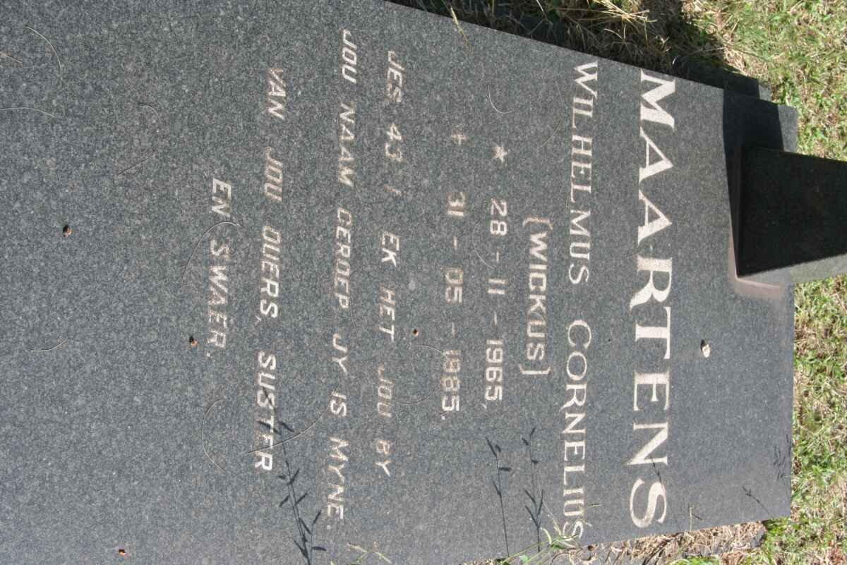 MAARTENS Wilhelmus Cornelius 1965-1985