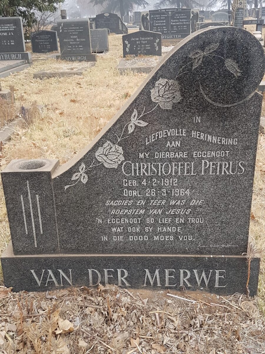 MERWE Christoffel Petrus, van der 1912-1964