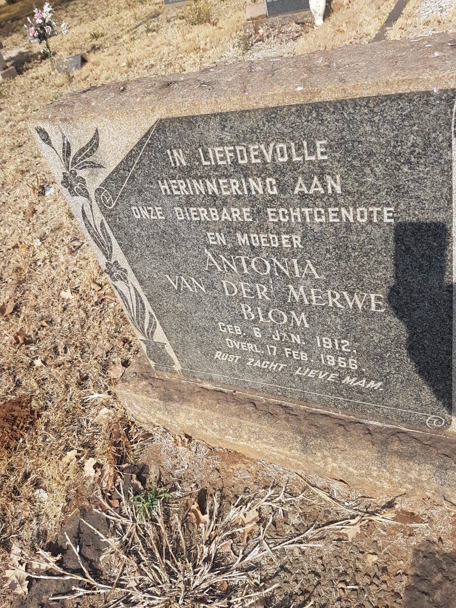MERWE Antonia, van der nee BLOM 1912-1956
