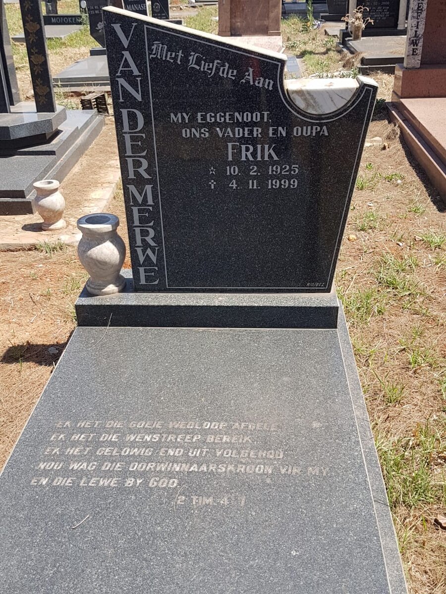 MERWE Frik, van der 1925-1999