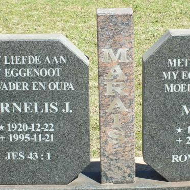 MARAIS Cornelis J. 1920-1995 &amp; Manie 1930-2004