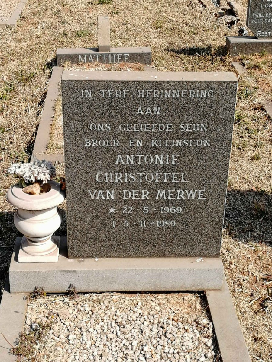 MERWE Antonie Christoffel, van der 1969-1980
